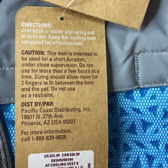 Arcadia Trail cooling vest for dogs. Hiking size Small NWT - Picture 4 of 12